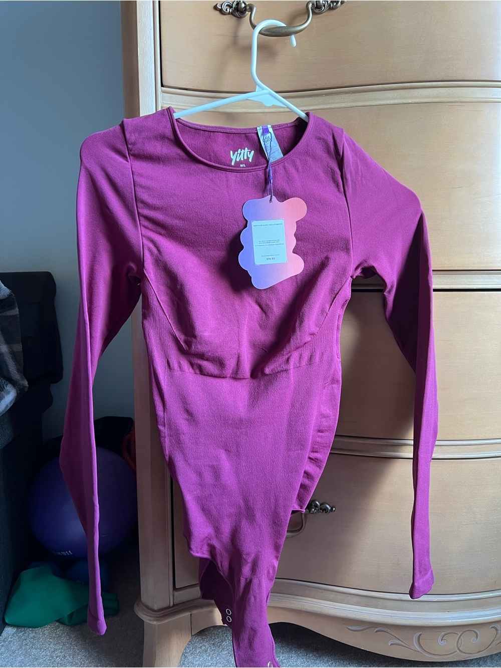 Yitty Women’s Long-Sleeve Magenta Bodysuit